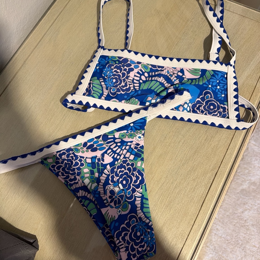 SHEIN Blue Floral Bikini Set